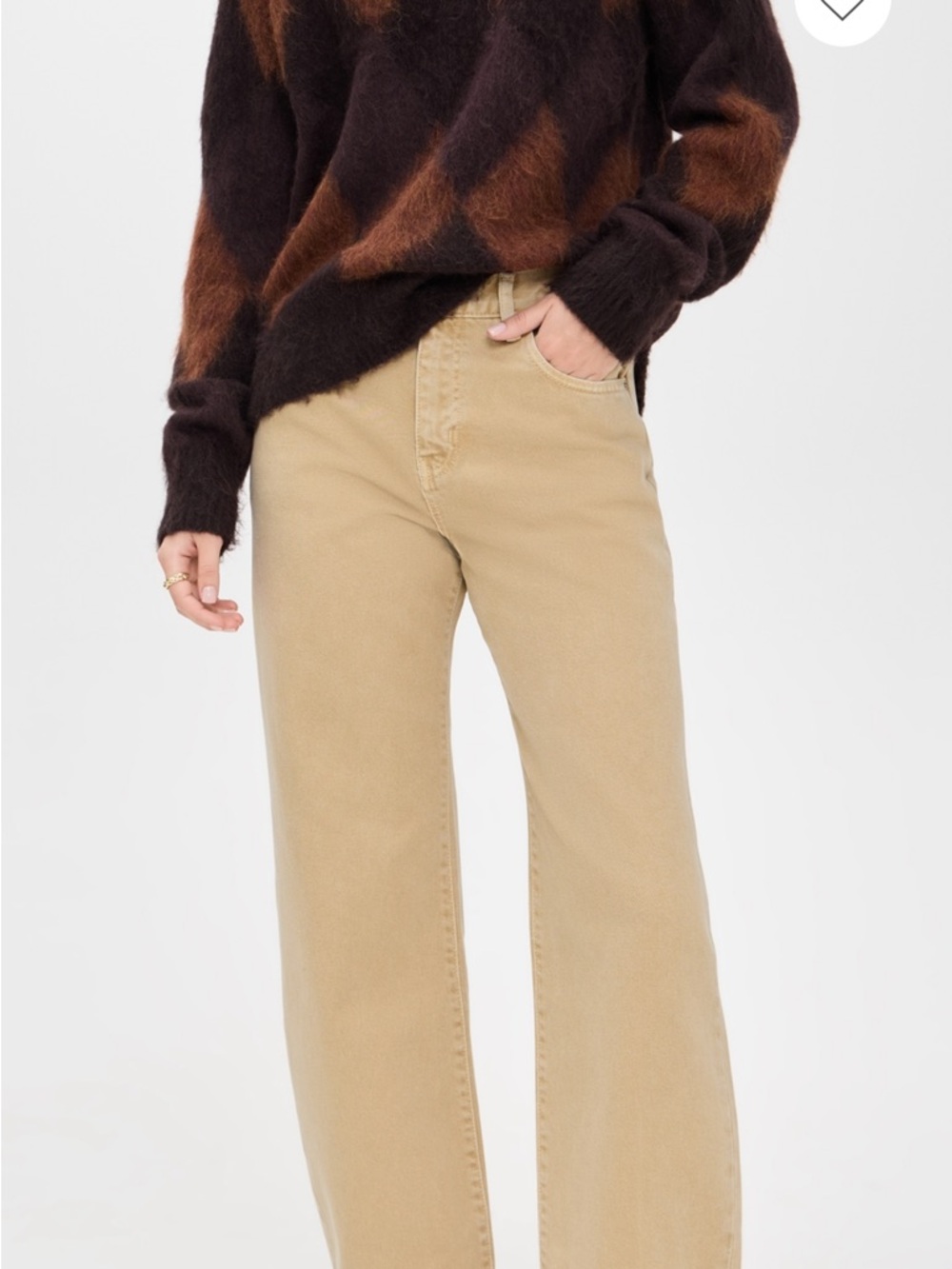 La Ligne Barrel-Leg Ankle Jeans in Khaki